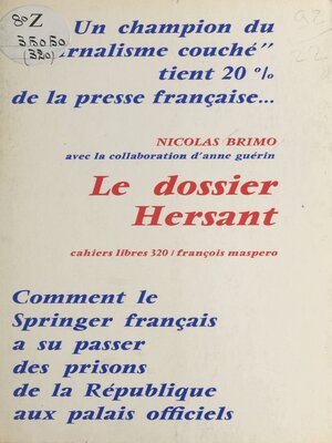 cover image of Le dossier Hersant